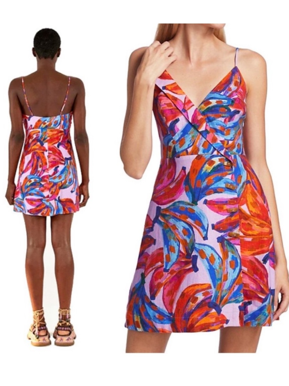 Farm Rio Coloured Bananas Mini Dress